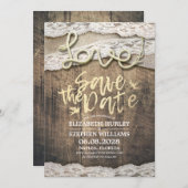 Rustieke Liefdestouw Bruiloft Save The Date (Voorkant / Achterkant)