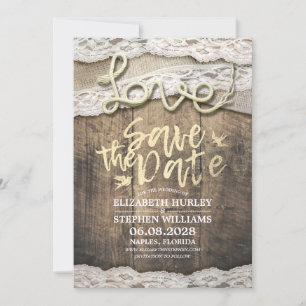 Rustieke Liefdestouw Bruiloft Save The Date