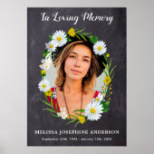 Rustieke Liefdevolle Herinnering Bloemige Madelief Poster (Voorkant)