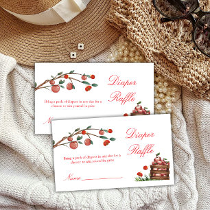 Rustieke lieveheersbeestje Apple Luier Raffle Baby Informatiekaartje