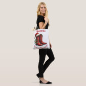 Rustieke lijn dans cowboylaarzen tote bag (Op model)