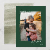 Rustieke lijst moderne kerstfoto kaart (Voorkant / Achterkant)