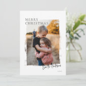 Rustieke lijst moderne kerstfoto kaart (Staand voorkant)
