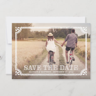 Rustieke lijst   Save the Date aankondiging