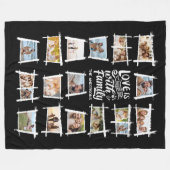 Rustieke Lijsten Wit/Blk Fotocollage ID1015 Fleece Deken (Voorkant (Horizontaal))