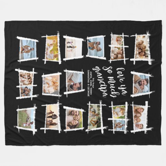 Rustieke Lijsten Wit/Blk Liefde Ya Opa ID1015 Fleece Deken (Voorkant (Horizontaal))