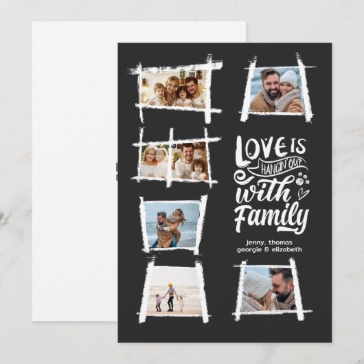 Rustieke Lijsten Wit/Blk Love Is Hangin' ID1015 Feestdagenkaart (Voorkant / Achterkant)