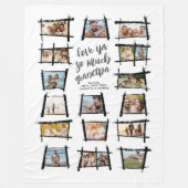 Rustieke Lijsten Zwart/Wht Liefde Ya Opa ID1015 Fleece Deken (Voorkant)