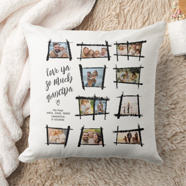 Rustieke Lijsten Zwart/Wht Liefde Ya Opa ID1015 Kussen (Deken)