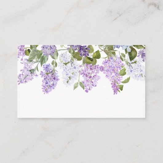 Rustieke Lila Bloemen Baby shower Luier Raffle Informatiekaartje (Achterkant)