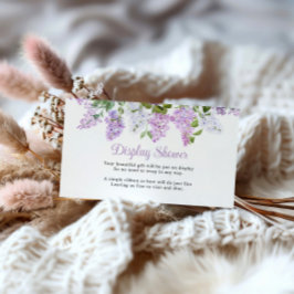 Rustieke Lila Bloemen Display Douche Informatiekaartje