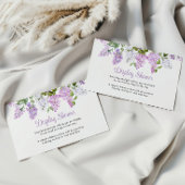 Rustieke Lila Bloemen Display Douche Informatiekaartje