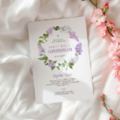 Rustieke Lila Bloemen Eerste Heilige Communie Kaart