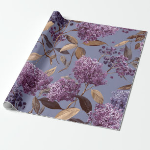 Rustieke lila botanische vintage boho bloemstuk cadeaupapier