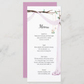 Rustieke Lila Drape Tree Branch Wedding Menu (Voorkant / Achterkant)