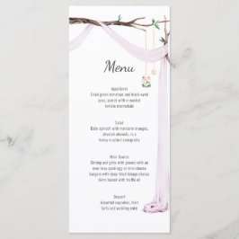 Rustieke Lila Drape Tree Branch Wedding Menu