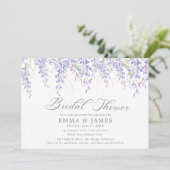 Rustieke Lila Horizontale Bruidsdouche Uitnodiging (Staand voorkant)