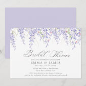 Rustieke Lila Horizontale Bruidsdouche Uitnodiging (Voorkant / Achterkant)