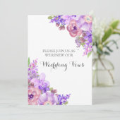Rustieke Lila Purple Flowers Gelofte Vernieuwing Kaart (Staand voorkant)
