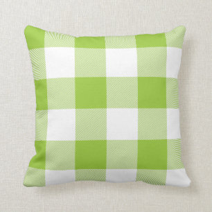 Rustieke Lime Green en White Buffalo Check Plakken Kussen