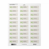 Rustieke limoengroene vlinder waterverf linnen etiket (Full Sheet)