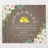 Rustieke Limoncello Houten Plank Drank Label Likeurfles Etiket (Enkel label)