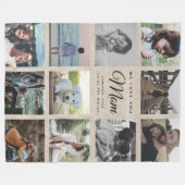 Rustieke Linnen Fotocollage Moederdag familie Fleece Deken (Voorkant (Horizontaal))