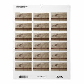 Rustieke Linnen Monogram Adresetiketten Groot Etiket (Full Sheet)