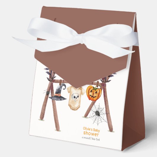 Rustieke Little Boo Halloween Kleding Baby shower Bedankdoosjes (Voorkant)