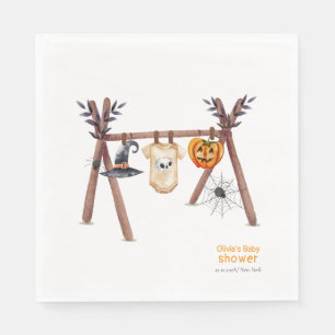Rustieke Little Boo Halloween Kleding Baby shower Servet