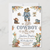 Rustieke Little Cowdoy Wild West Jongen Baby Showe Kaart (Voorkant)
