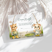 Rustieke Little Fisherman Reel Diaper Raffle Informatiekaartje