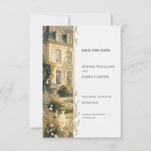 Rustieke locatie save the date kaart (Voorkant)