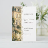 Rustieke locatie save the date kaart (Staand voorkant)