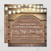 Rustieke Lodge houten bruiloft douche uitnodiging (Voorkant / Achterkant)