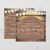 Rustieke Lodge Houten Trouwfeest Uitnodiging (Voorkant / Achterkant)