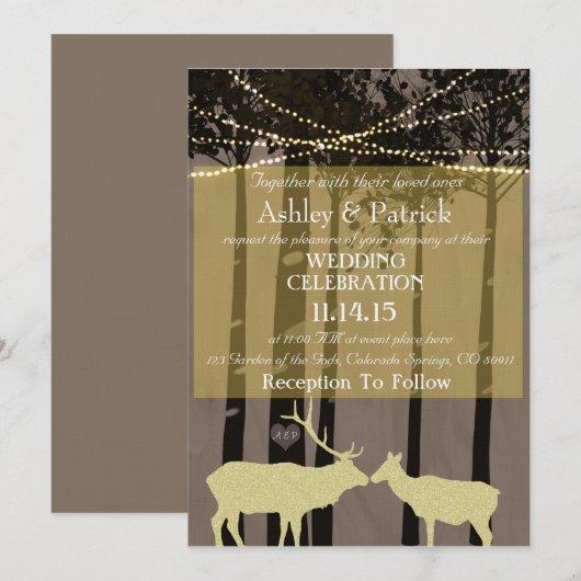 Rustieke lodge thema bruiloft kaart (Voorkant / Achterkant)