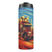 Rustieke Log Truck Snelheidsondergang Thermosbeker (Voorkant)