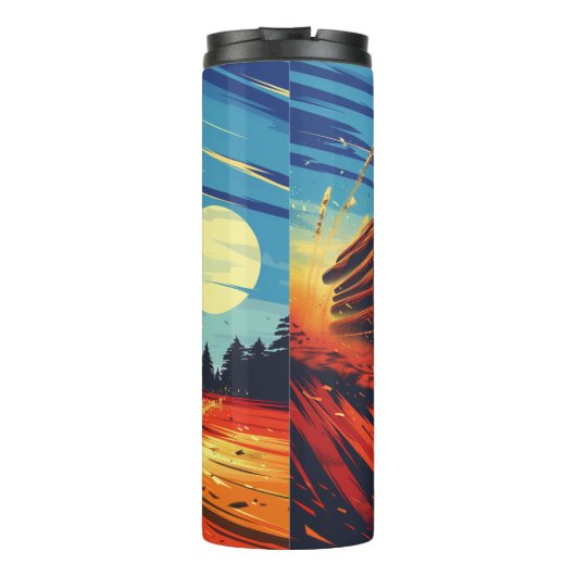 Rustieke Log Truck Snelheidsondergang Thermosbeker (Achterkant)