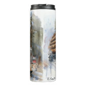 Rustieke Log Truck Waterverf Forest Thermosbeker (Achterkant)