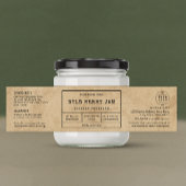 Rustieke  Logo Jam Jar Wrap Around Label Waterfles Etiket