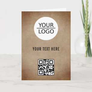 Rustieke Logo QR Code Aangepaste Tekst Promotie To Kaart