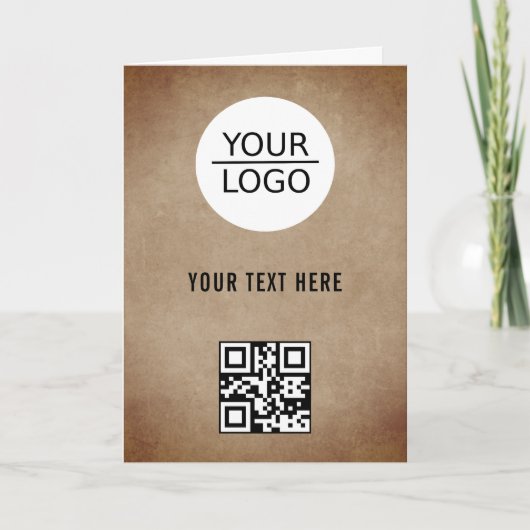 Rustieke Logo QR Code Aangepaste Tekst Promotie To Kaart (Voorkant)