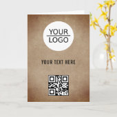 Rustieke Logo QR Code Aangepaste Tekst Promotie To Kaart (Gele Bloem)