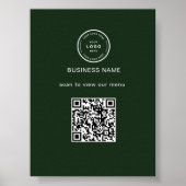 Rustieke Logo Restaurant Menu QR Code Zakelijke Vo Poster (Voorkant)