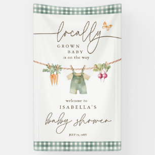 Rustieke Lokaal Geteelde Baby Shower Zwangerschap Spandoek