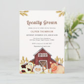 Rustieke lokaal geteelde boerderijdieren Baby show Kaart (Staand voorkant)