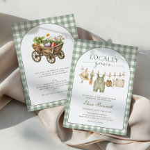 Rustieke 'Lokaal Geteelde' Boerenmarkt Baby Shower