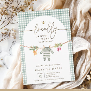 Rustieke Lokale Geslachtsonzijdige Baby Shower Kaart
