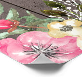 Rustieke look Home Sweet Home Bloemenhout Poster (Hoek)